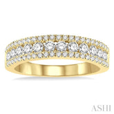 1 ctw Channel Round Cut Diamond Wedding Band in 14K Yellow Gold